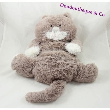 Peluche Chat Etam Range Pyjama Doudou Bouillotte Gris Cm Sos D