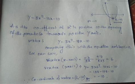 Solved Determine The Vertex And Direction Of Opening Of The Parabola