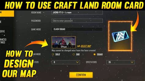 How To Use Craft Land Room Card In Free Fire How To Design Our Own