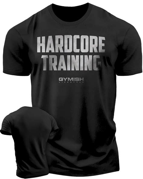 Gymish Hardcore Training Workout Shirts For Men Motivational Gym Shirt