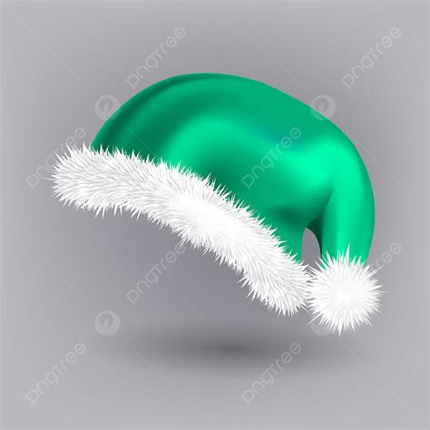 Green Santa Hat Vector Party Icon Head Background Holiday Icon Santa Claus Holiday Green And ...