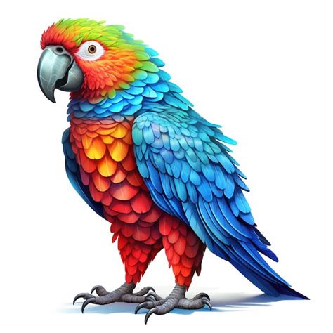 Premium Photo Brightly Colored Parrot Standing On Its Hind Legs With