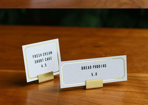 10 Brass Display Name Tag Holder Food Label Card Menu Stand Restaurant ...