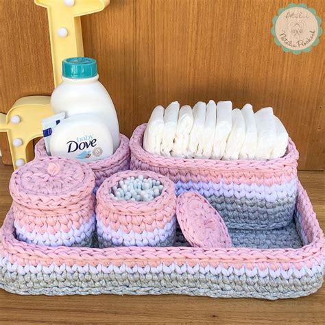 Kit Higiene Bebê em Crochê 5 Peças Elo7 Produtos Especiais