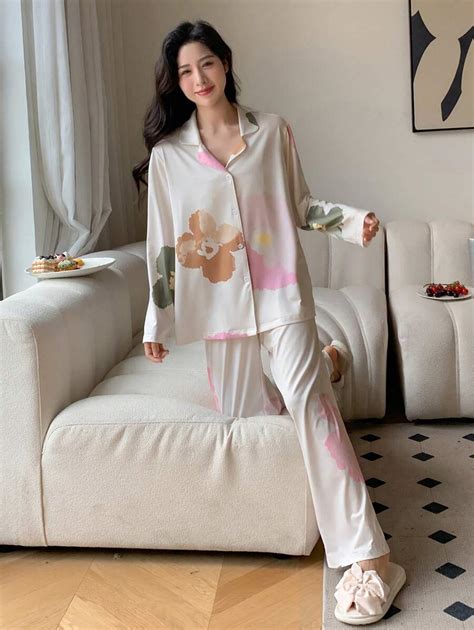 Dazy Floral Print Pj Set Shein Usa