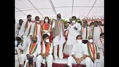 Congress Protest Held In All Districts Of Telangana Against The Three