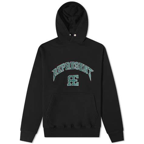 Represent Varsity Logo Popover Hoodie Black End