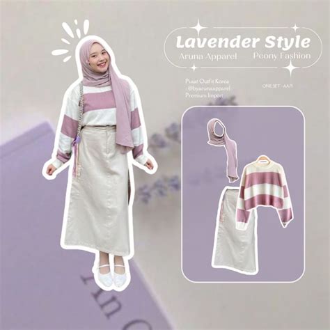 Jual Lavender Outfit In Korean Ootd Hijab Outfit Pinterest Outfit