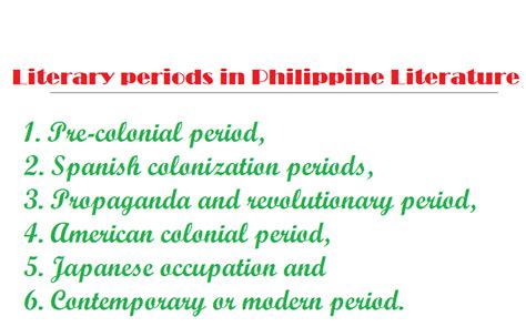 What Are The 6 Different Literary Periods In Philippine Literature With Clear Explanations