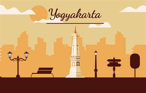 Yogyakarta city background 13106341 Vector Art at Vecteezy