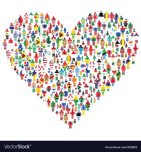 People made heart shape Royalty Free Vector Image