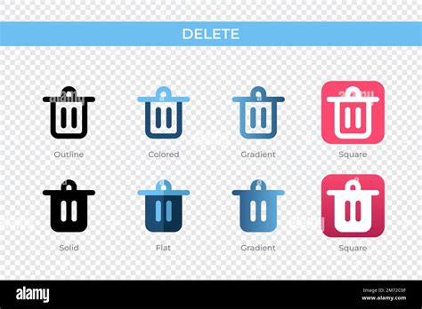 Delete Icon In Different Style Delete Vector Icons Designed In Outline Solid Colored