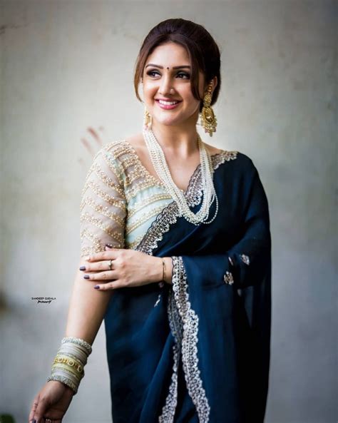 Sridevi Vijaykumar Is A Sight To Behold In A Navy Blue Organza Saree