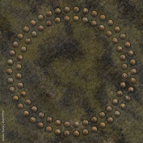 Rusty Riveted Metal Panel With Rivet Joints Seamless Texture Detailed