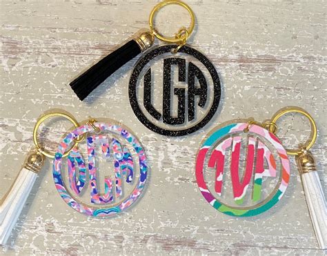 Monogram Keychain Monogram Keychains Monogram Key Chain - Etsy