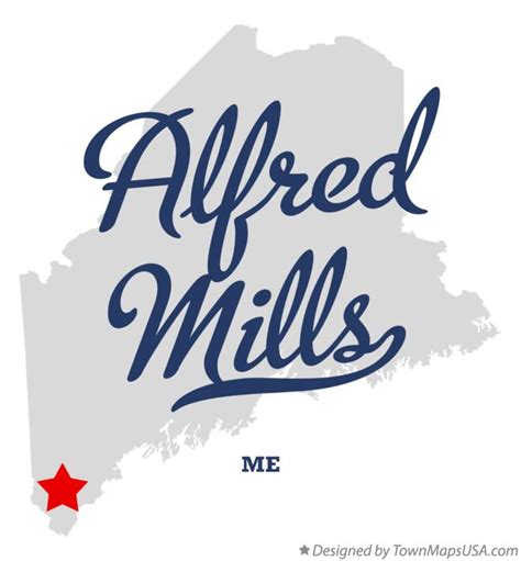 Map of Alfred Mills, ME, Maine