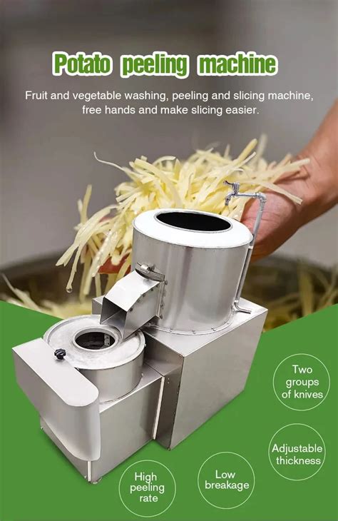 Industry Electric Potato Washing Peeling Cutting Machine Potato Peeler