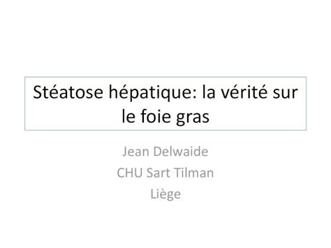 PDF Stéatose hépatique la vérité sur le foie gras PDF