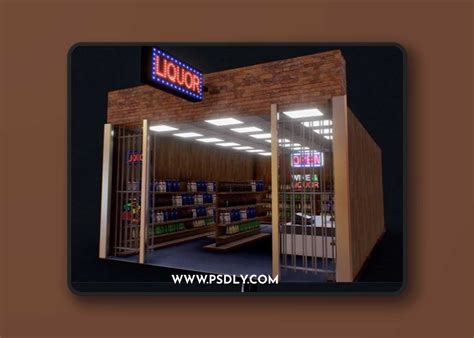 Low Poly Liquor Store Interior D Model