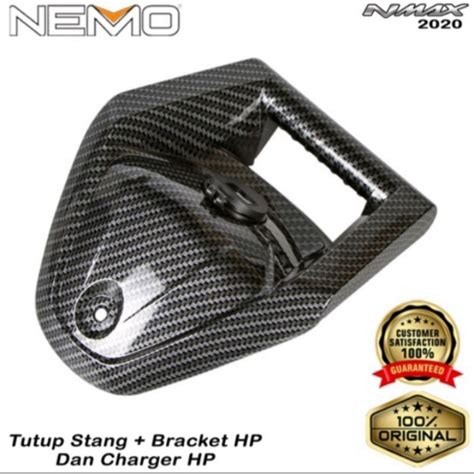 Jual Tutup Stang Breket Holder Hp Charger All New Nmax 2020 CARBON