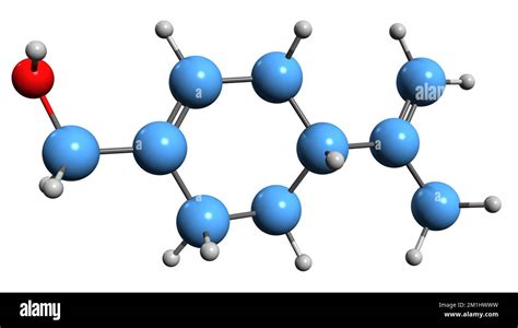 3d Image Of Perillyl Alcohol Skeletal Formula Molecular Chemical