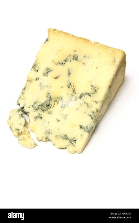 Stilton Cheese Isolated On White Stock Photo Alamy