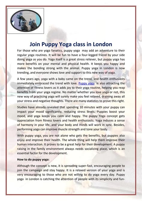 Join Puppy Yoga Class In London By Pups Yoga Issuu