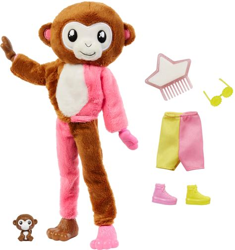 Best Buy Barbie Cutie Reveal Jungle Series Monkey 11 5 Doll HKR01