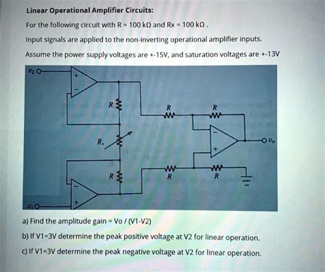 Solved Linear Operational Amplifier Circuits For The Following