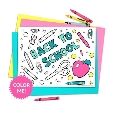 Back to School Coloring Page Printable, Kids Coloring, Teacher ...