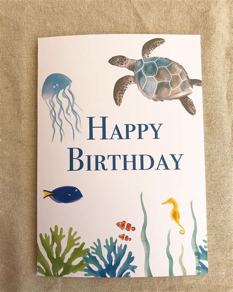 Under The Sea Birthday Card Etsy