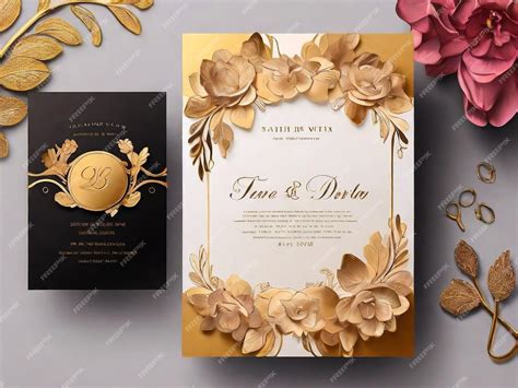 Premium Photo | Wedding event invitation vintage card template Border