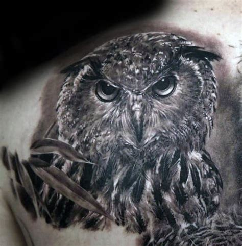 40 Realistic Owl Tattoo Designs For Men Nocturnal Bird Ideas