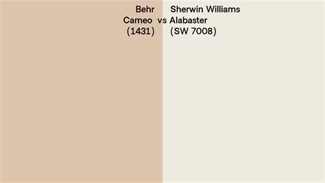 Behr Cameo 1431 Vs Sherwin Williams Alabaster SW 7008 Side By Side