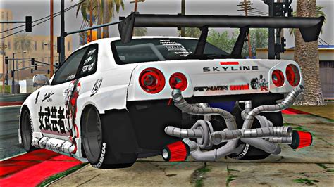 Mod R34 Twin Turbo Livery Lady Samurai By Me Gta Sa Android Youtube