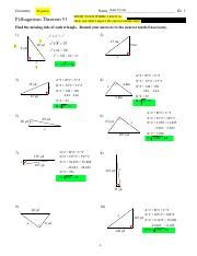 GEOMETRY145 Kami Export Kate Ujvary Pythagorean Theorem 1 Pdf