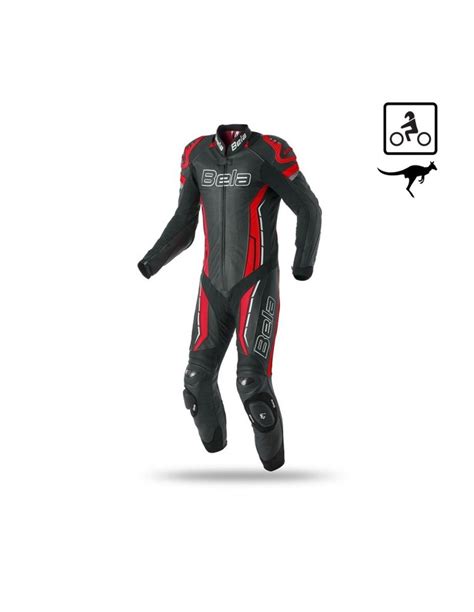 Bela Rocket Mix Kangaroo Monos Moto De Cuero De Pieza Hombre Negro