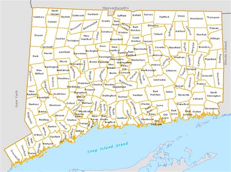 Printable CT Town Map