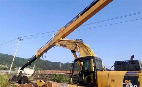 27m Long Reach Boom Stick Clamshell Telescopic Arm For Excavator