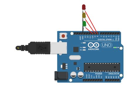 Circuit Design Traffic Light With Arduino Tinkercad