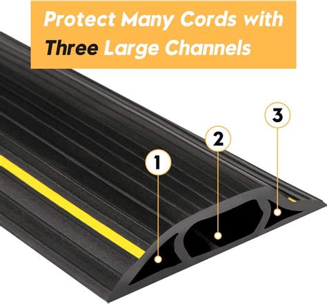 Cubierta De Cable Resistente De 13 Pies 3 Canales Contiene Cables Y
