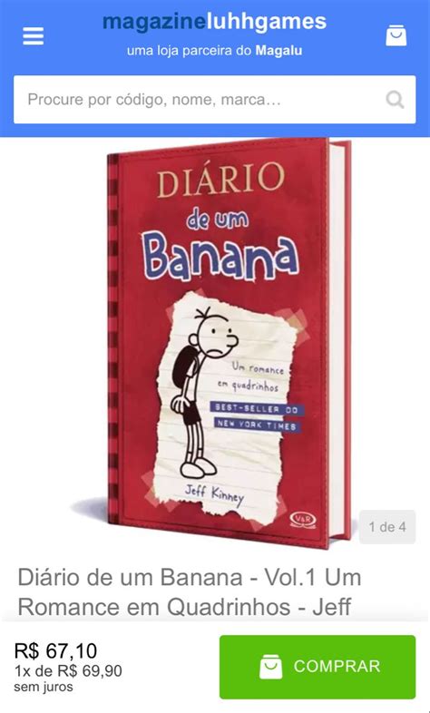 Di Rio De Um Banana Vol Um Romance Em Quadrinhos Jeff Kinney