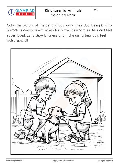 kindness  animals coloring page olympiad tester
