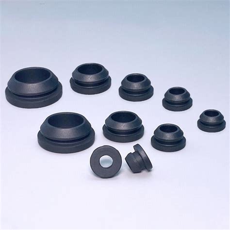 Black Mm Mm Silicone Rubber Snap On Wiring Grommets Open Blind Plugs