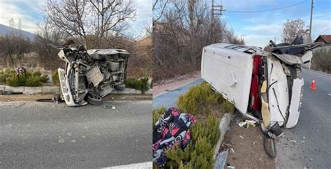 Korkutan kaza Hafif ticari araç ile panelvanın çarpıştı