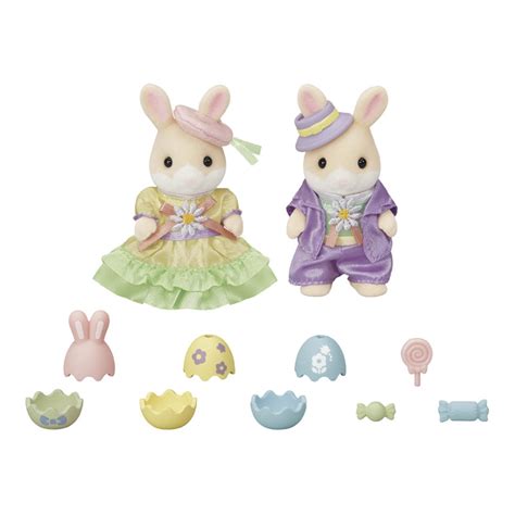 Famille Lapin Sylvanian Families Lapin Chocolat Gris Blanc