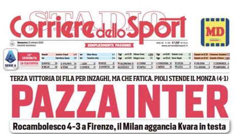 Prima Pagina Corriere Dello Sport Roma Napoli Notte Da Scudetto