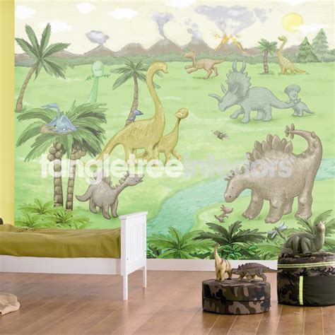 Dino Jungle Art Mural From Tangletree Interiors Kids Room Murals