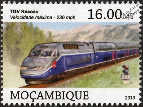 Sncf Tgv R Seau Network Gec Alstom Tgv R Emu High Speed Train Stamp