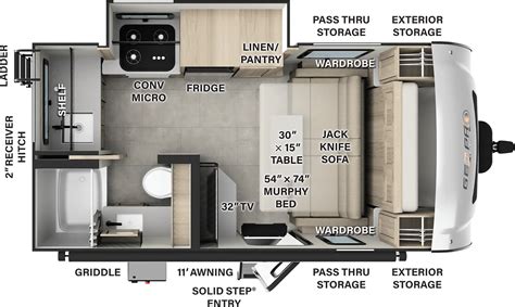 2025 Rockwood Geo Pro G15FBS Floorplan - Forest River RV